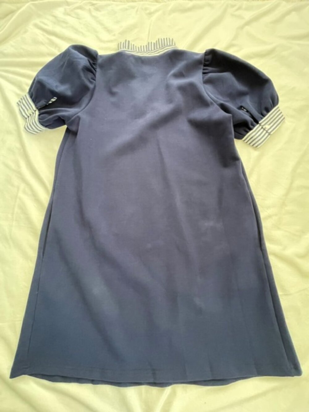 Entro Women's Puff Sleeve Polo Mini Dress, Blue Navy, Size S - Picture 3 of 8